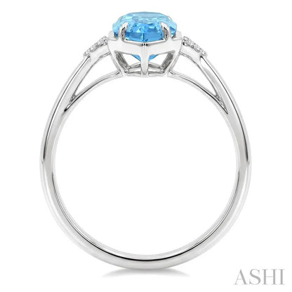 Evoque Gemstone Hexagon Shape & Diamond Ring