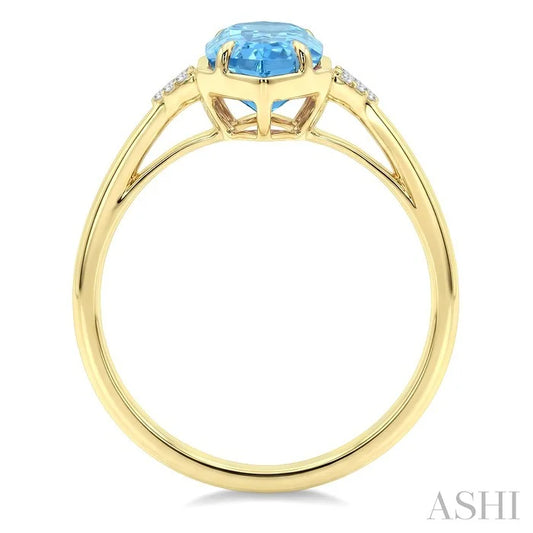 Evoque Gemstone Hexagon Shape & Diamond Ring