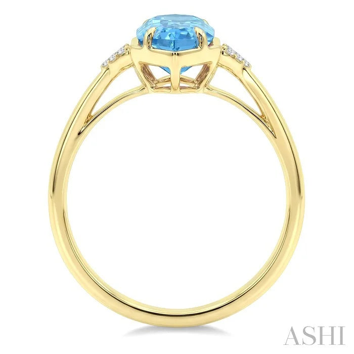 Evoque Gemstone Hexagon Shape & Diamond Ring