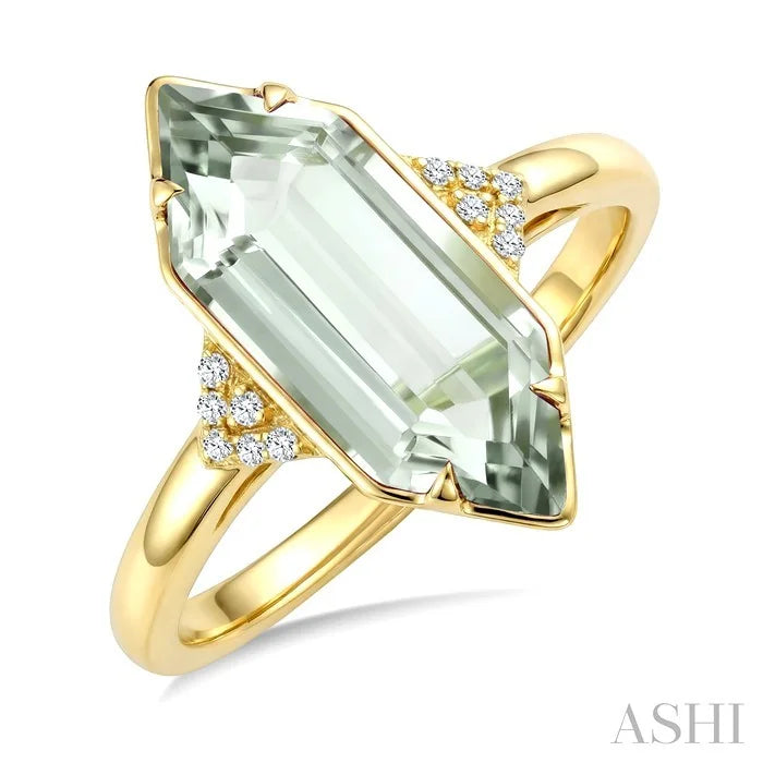 Evoque Gemstone Hexagon Shape & Diamond Ring