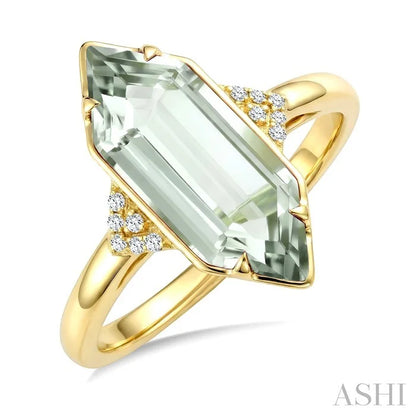 Evoque Gemstone Hexagon Shape & Diamond Ring