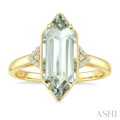 Evoque Gemstone Hexagon Shape & Diamond Ring