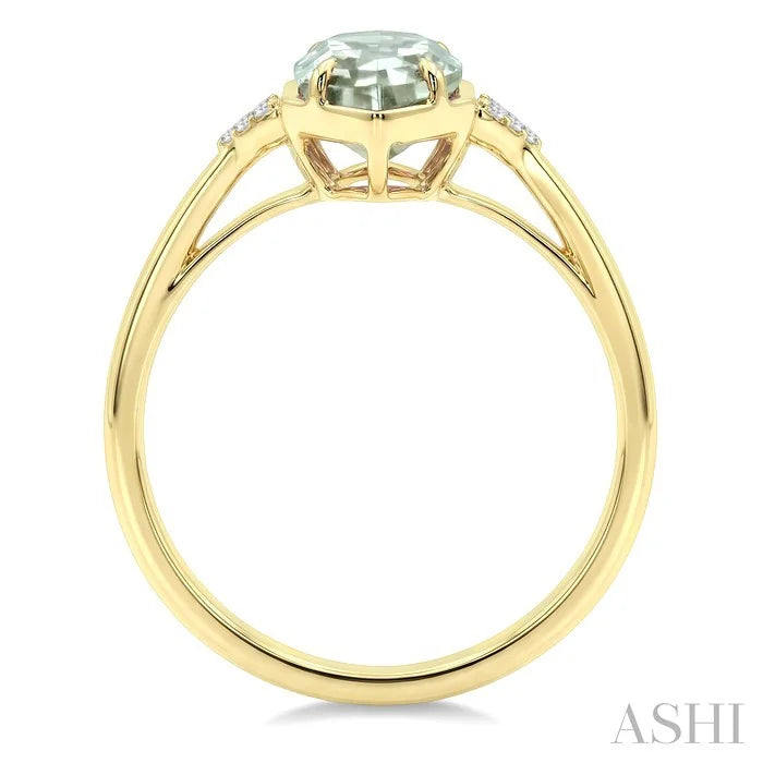 Evoque Gemstone Hexagon Shape & Diamond Ring