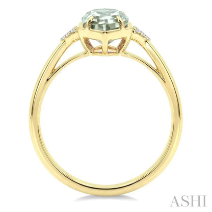 Evoque Gemstone Hexagon Shape & Diamond Ring