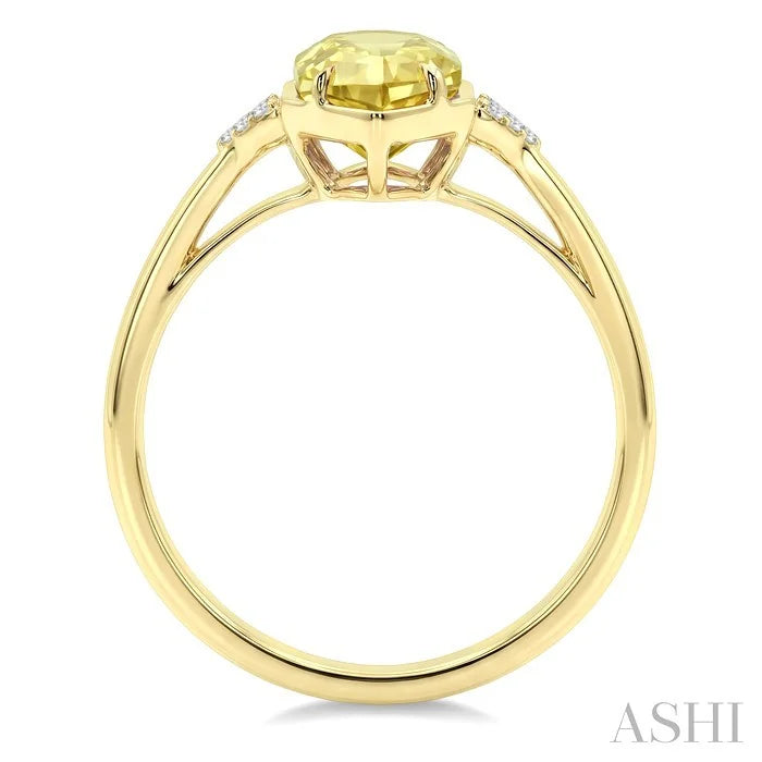 Evoque Gemstone Hexagon Shape & Diamond Ring