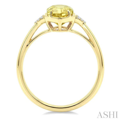 Evoque Gemstone Hexagon Shape & Diamond Ring