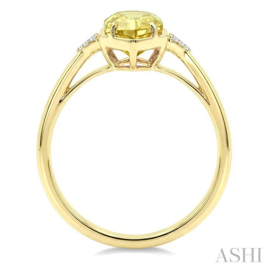 Evoque Gemstone Hexagon Shape & Diamond Ring