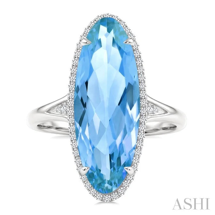 Evoque Gemstone Oval Shape & Halo Diamond Ring