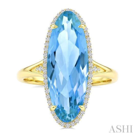 Evoque Gemstone Oval Shape & Halo Diamond Ring