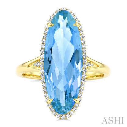 Evoque Gemstone Oval Shape & Halo Diamond Ring