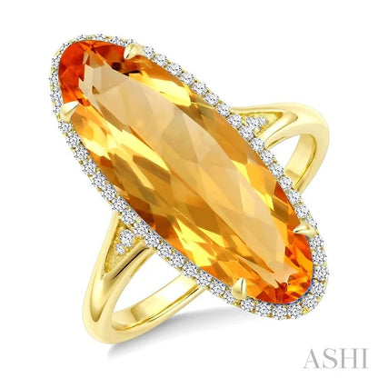 Evoque Gemstone Oval Shape & Halo Diamond Ring