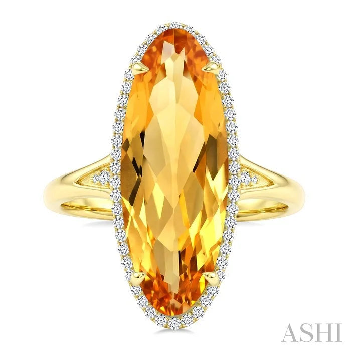 Evoque Gemstone Oval Shape & Halo Diamond Ring