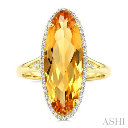 Evoque Gemstone Oval Shape & Halo Diamond Ring