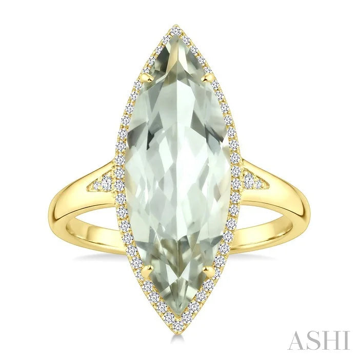 Evoque Gemstone Marquise Shape & Halo Diamond Ring