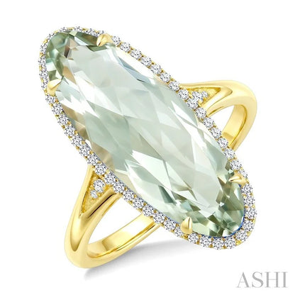 Evoque Gemstone Oval Shape & Halo Diamond Ring