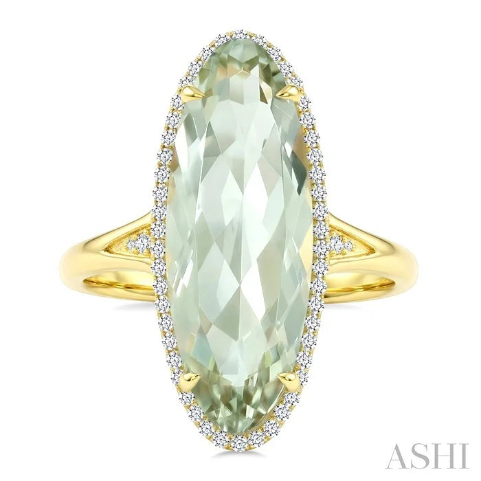 Evoque Gemstone Oval Shape & Halo Diamond Ring