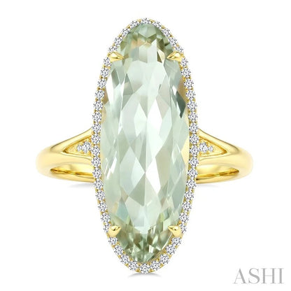 Evoque Gemstone Oval Shape & Halo Diamond Ring
