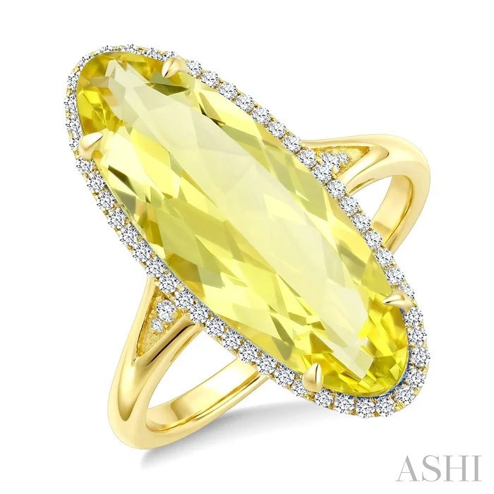 Evoque Gemstone Oval Shape & Halo Diamond Ring