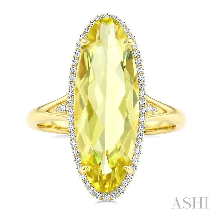 Evoque Gemstone Oval Shape & Halo Diamond Ring