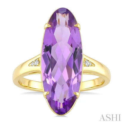 Evoque Gemstone Oval Shape & Diamond Ring