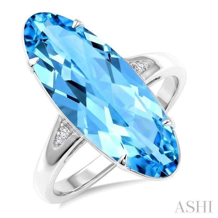 Evoque Gemstone Oval Shape & Diamond Ring