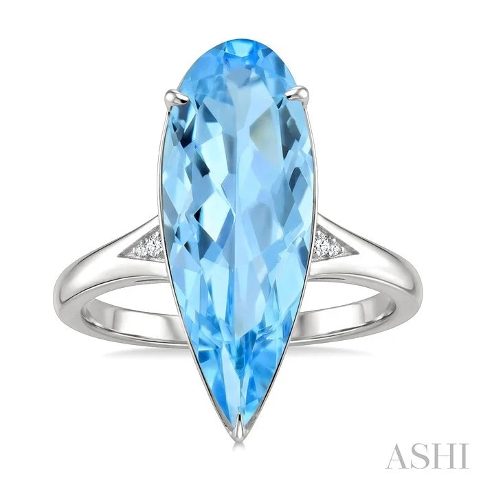 Evoque Gemstone Pear Shape & Diamond Ring