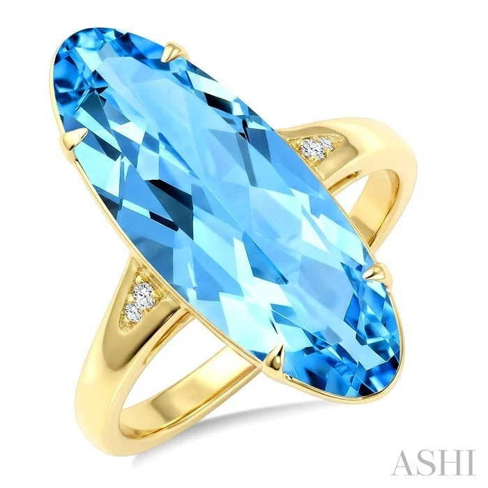 Evoque Gemstone Oval Shape & Diamond Ring