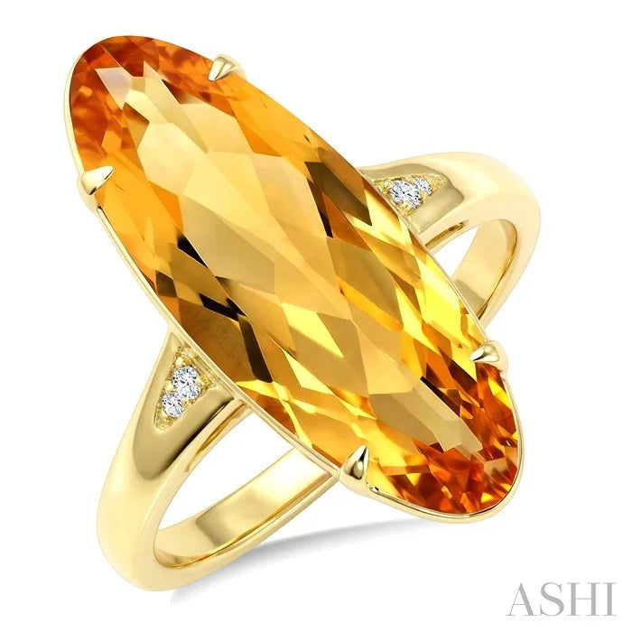 Evoque Gemstone Oval Shape & Diamond Ring