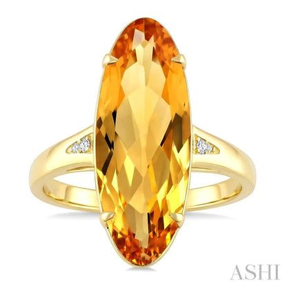 Evoque Gemstone Oval Shape & Diamond Ring