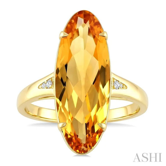 Evoque Gemstone Oval Shape & Diamond Ring