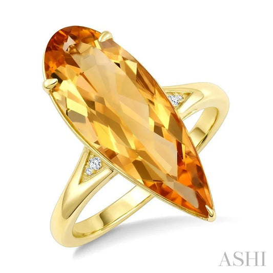 Evoque Gemstone Pear Shape & Diamond Ring