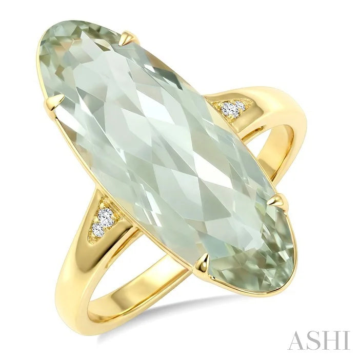 Evoque Gemstone Oval Shape & Diamond Ring