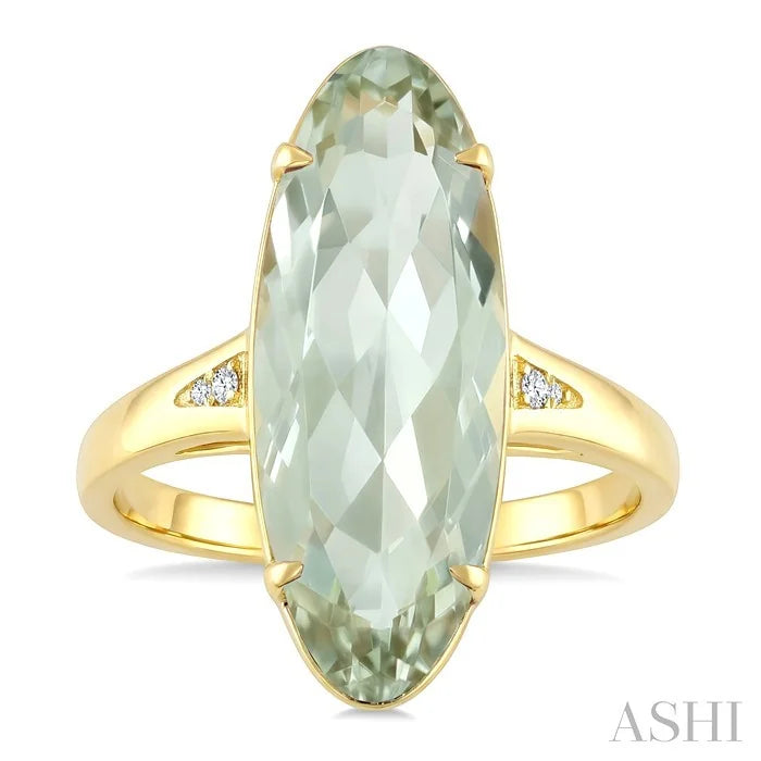 Evoque Gemstone Oval Shape & Diamond Ring
