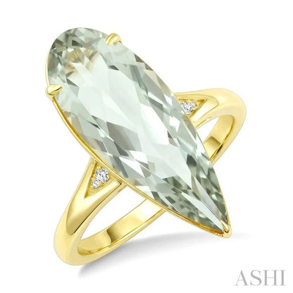 Evoque Gemstone Pear Shape & Diamond Ring