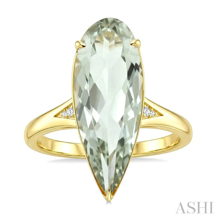 Evoque Gemstone Pear Shape & Diamond Ring