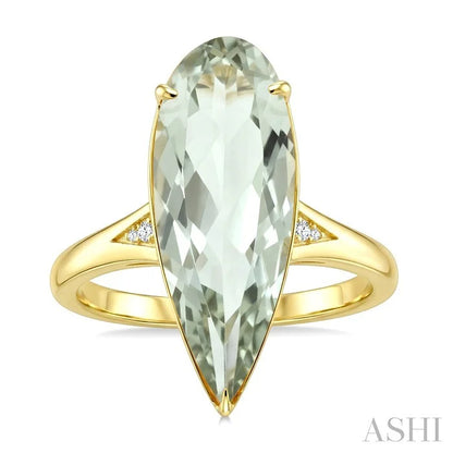 Evoque Gemstone Pear Shape & Diamond Ring
