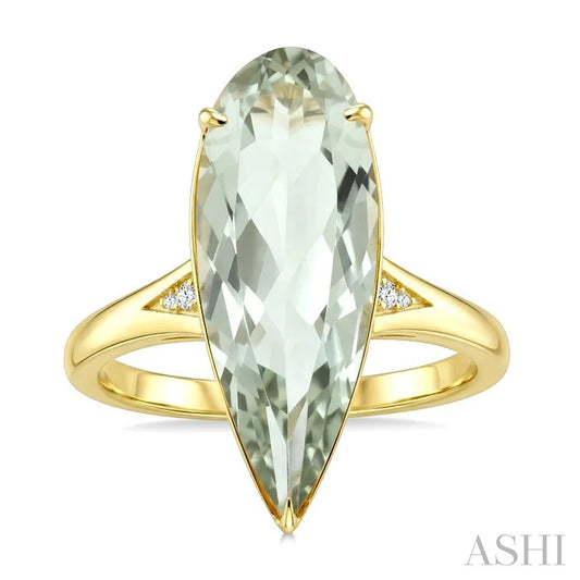 Evoque Gemstone Pear Shape & Diamond Ring
