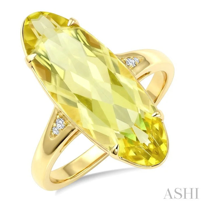 Evoque Gemstone Oval Shape & Diamond Ring