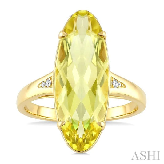 Evoque Gemstone Oval Shape & Diamond Ring