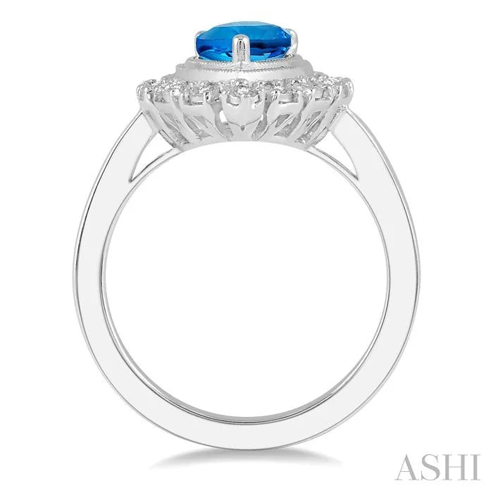 Pear Shape Gemstone & Diamond Ring