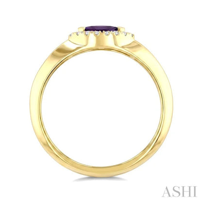 Marquise Shape Gemstone & Halo Diamond Ring