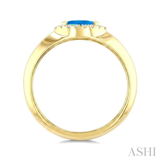 Marquise Shape Gemstone & Halo Diamond Ring