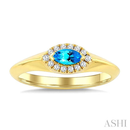 Marquise Shape Gemstone & Halo Diamond Ring