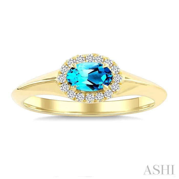 Oval Shape Gemstone & Halo Diamond Ring