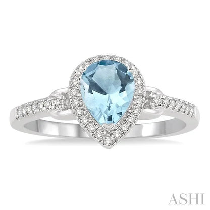 Pear Shape Gemstone & Halo Diamond Ring
