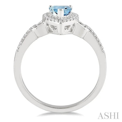 Pear Shape Gemstone & Halo Diamond Ring