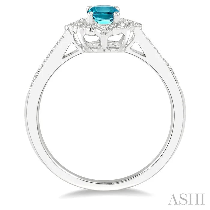 Oval Shape Gemstone & Halo Diamond Ring