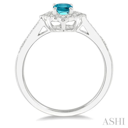 Oval Shape Gemstone & Halo Diamond Ring