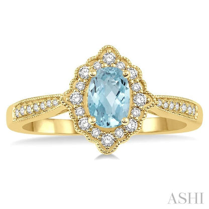Oval Shape Gemstone & Halo Diamond Ring