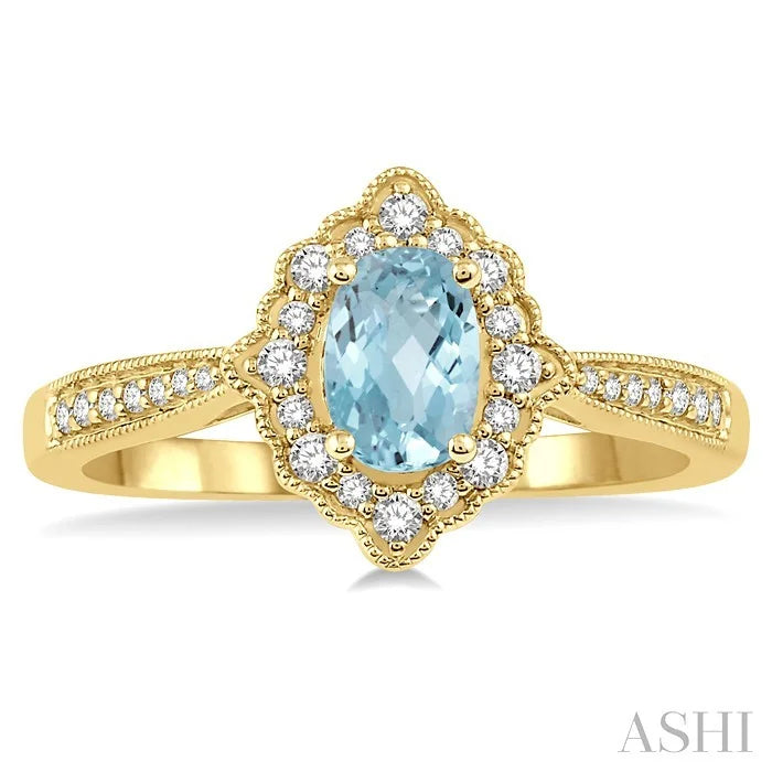 Oval Shape Gemstone & Halo Diamond Ring